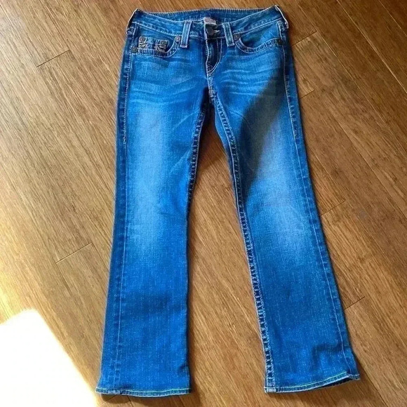 True religion women’s boot cut jeans - size 29 - like new - colorful stitching - Picture 1 of 6